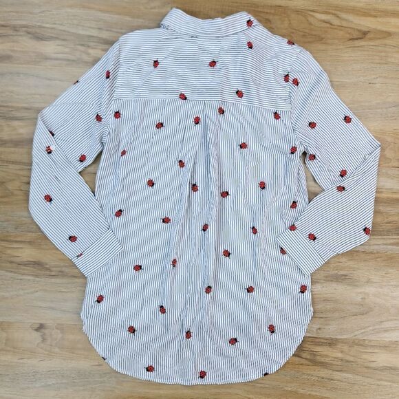 ☔️🔸️NWT Jane & Delancey Striped Ladybug Adjustable Long Sleeve Top Small - Picture 2 of 10